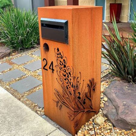 rusted metal letterbox